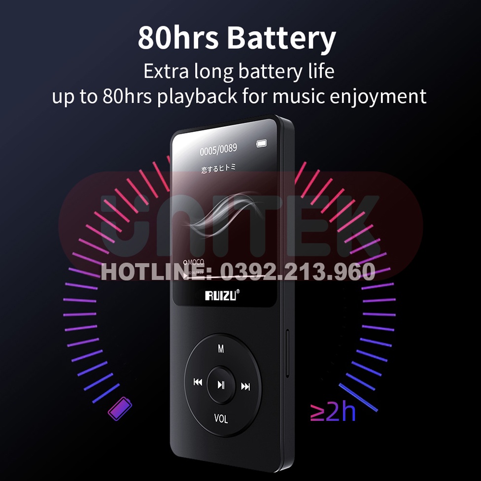 Máy Nghe Nhạc Lossless Ruizu X02 Bản 8Gb Chính Hãng