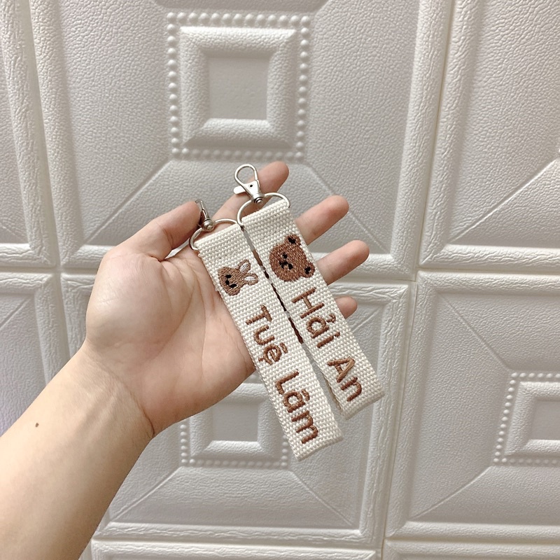 Name tag gấu thỏ thêu tên cho bé 🐻