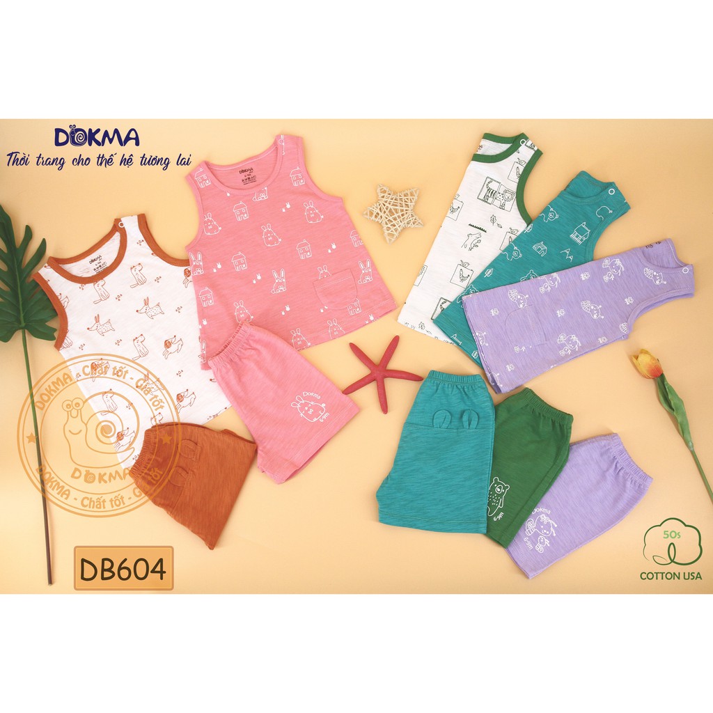 Bộ ba lỗ/sát nách vải cotton cho bé - DOKMA