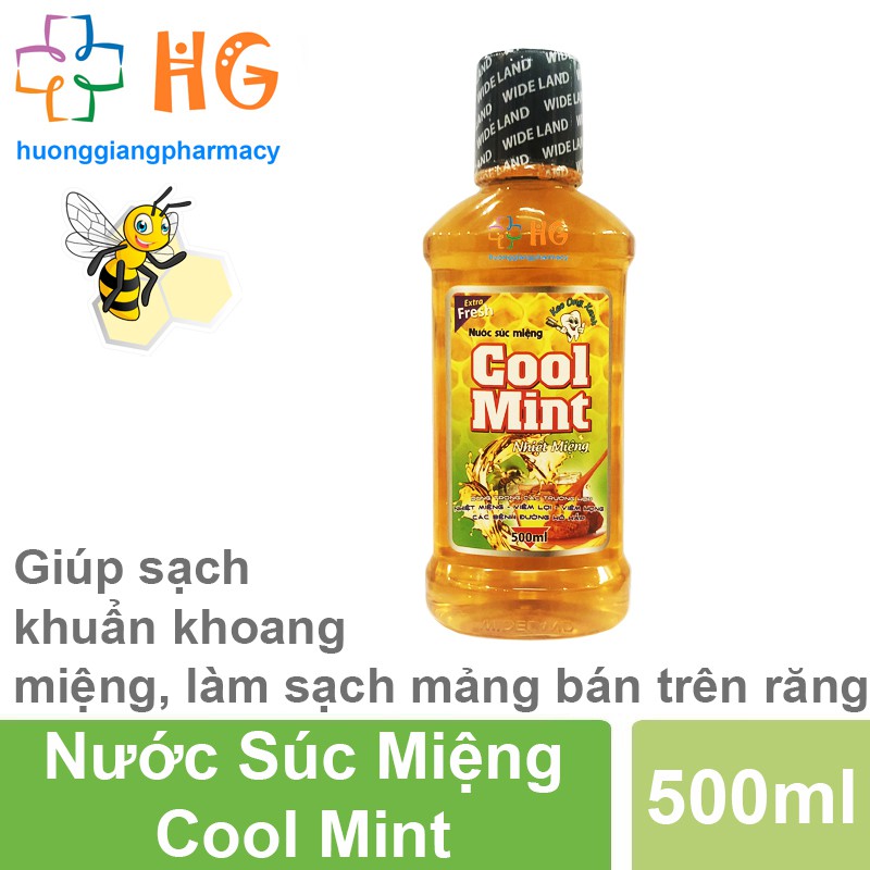 Nước súc miệng Cool Mint nhiệt miệng - Giúp làm sạch khuẩn khoang miệng, làm sạch mảng bám trên răng (Chai 500ml)