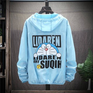 Áo Khoác Chống Nắng Mỏng Nhẹ In Hình Mèo Doraemon Dễ Thương Cho Nam