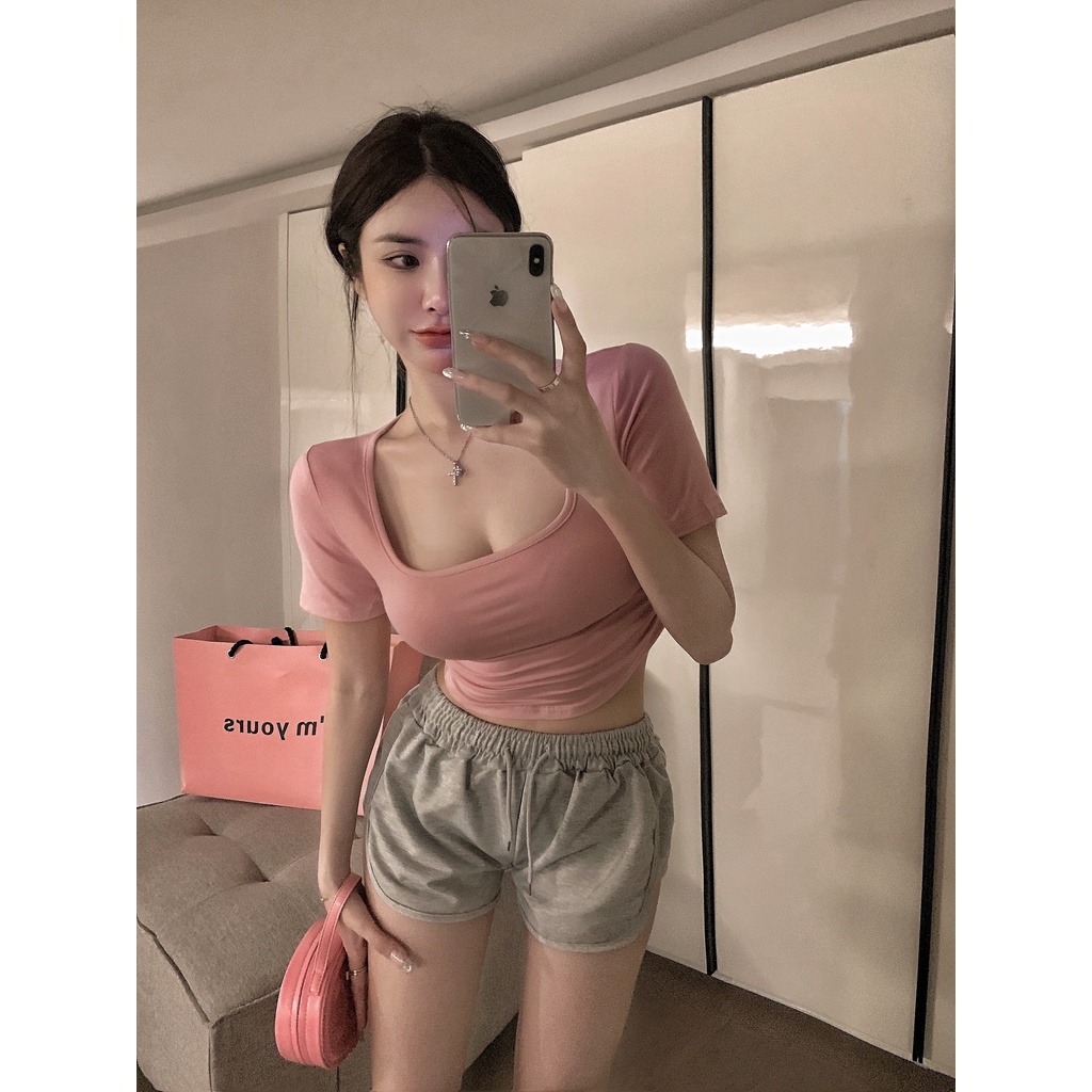 Áo Thun Dáng Ngắn Ôm Cơ Thể Thời Trang Mùa Hè Hàng Mới