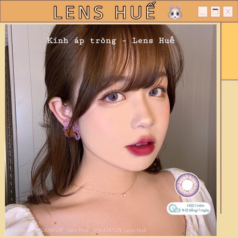 ☂️Lens TÍM VIOLET - giãn nhỏ tây nhẹ dễ mang makeup tỉ tỉ Trung Quốc 🇨🇳 - Lens Huế