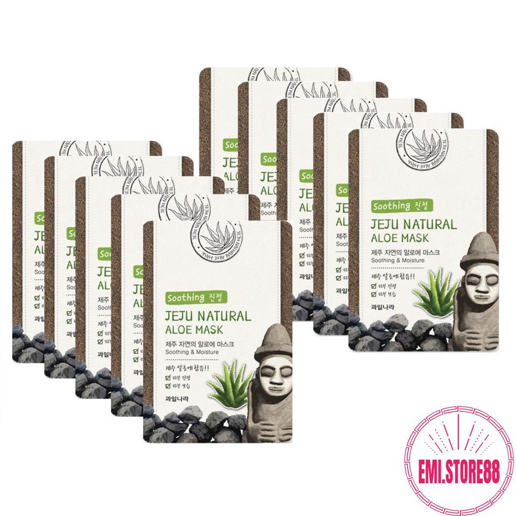 Mặt Nạ Đắp Mặt Tinh Chất Lô hội Welcos Jeju Natural Hàn Quốc Bộ 10 miếng (phục hồi , dưỡng ẩm , trắng da)