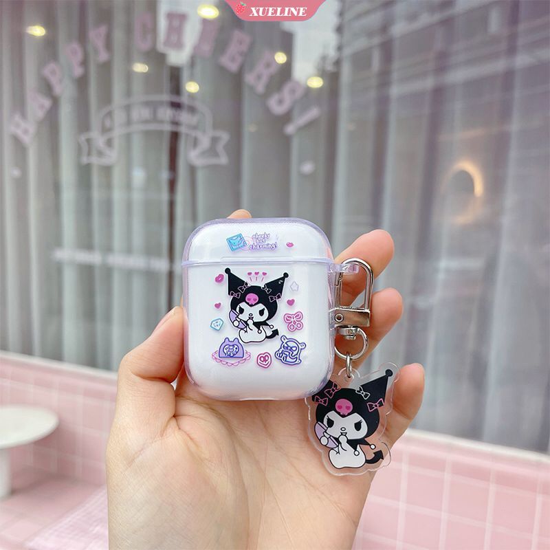 Vỏ Bảo Vệ Hộp Sạc Tai Nghe AirPods 1 2 pro Bluetooth Bằng Silicon Họa Tiết Hoạt Hình Kuromi Dễ Thương Chống Rơi/Trầy Xước