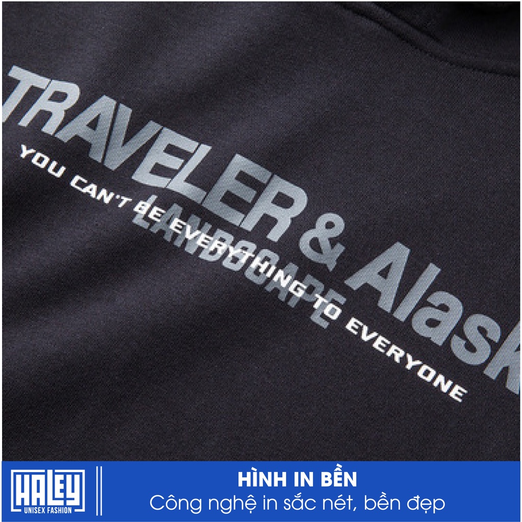 Áo Hoodie Nam Nữ Traveler Alaska unisex phong cách Hàn Quốc cá tính, Sweater HALEY Chất nỉ bồng đẹp mã HD84