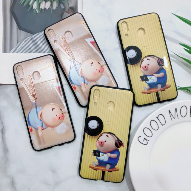 Ốp Samsung M20 Viền Nhựa Dẻo Hình Heo Dễ Thương