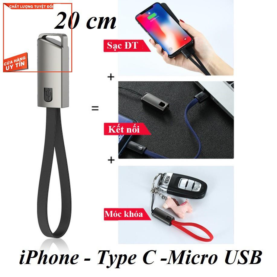 Gía rẻ Cáp sạc iPhone Lightning – Type C – Micro USB loại 20 cm mẫu 2 pika shop