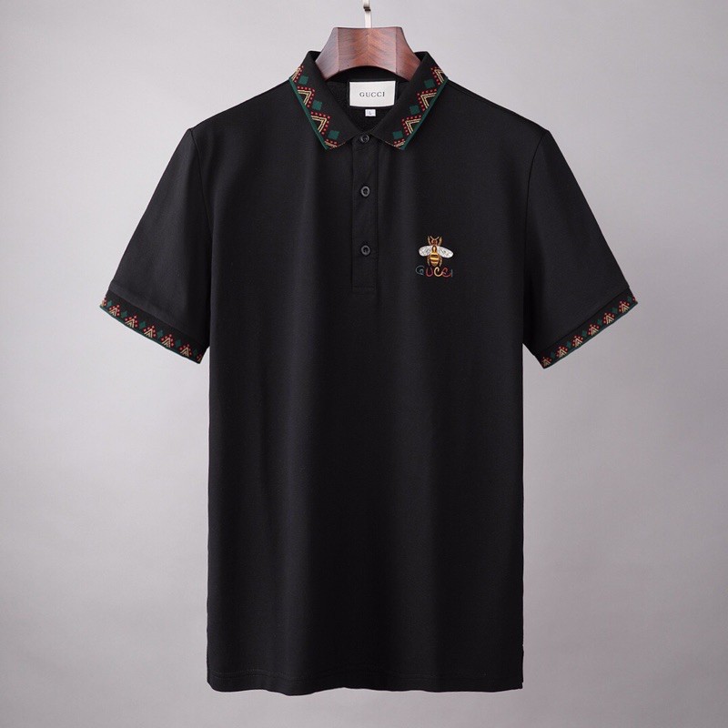 áo phông polo viền hoạ tiết nhỏ vải cotton gucci GC GG