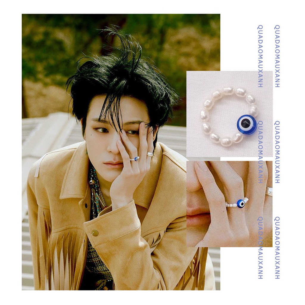 NCT Jeno, nhẫn devil eye con mắt quỷ &amp; nhẫn hạt cườm xanh dương cao cấp #K-pop idol cheap moment #Quadaomauxanh
