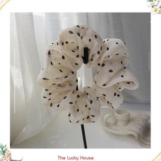 Dây buộc tóc Scrunchies Chiffon chấm bi HD47