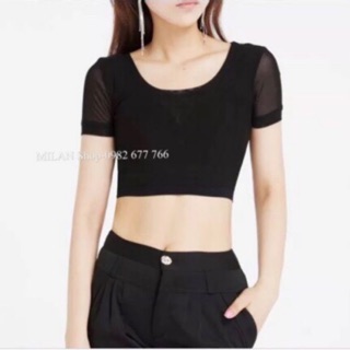 Áo mặc trong váy sát nách tay lưới trơn