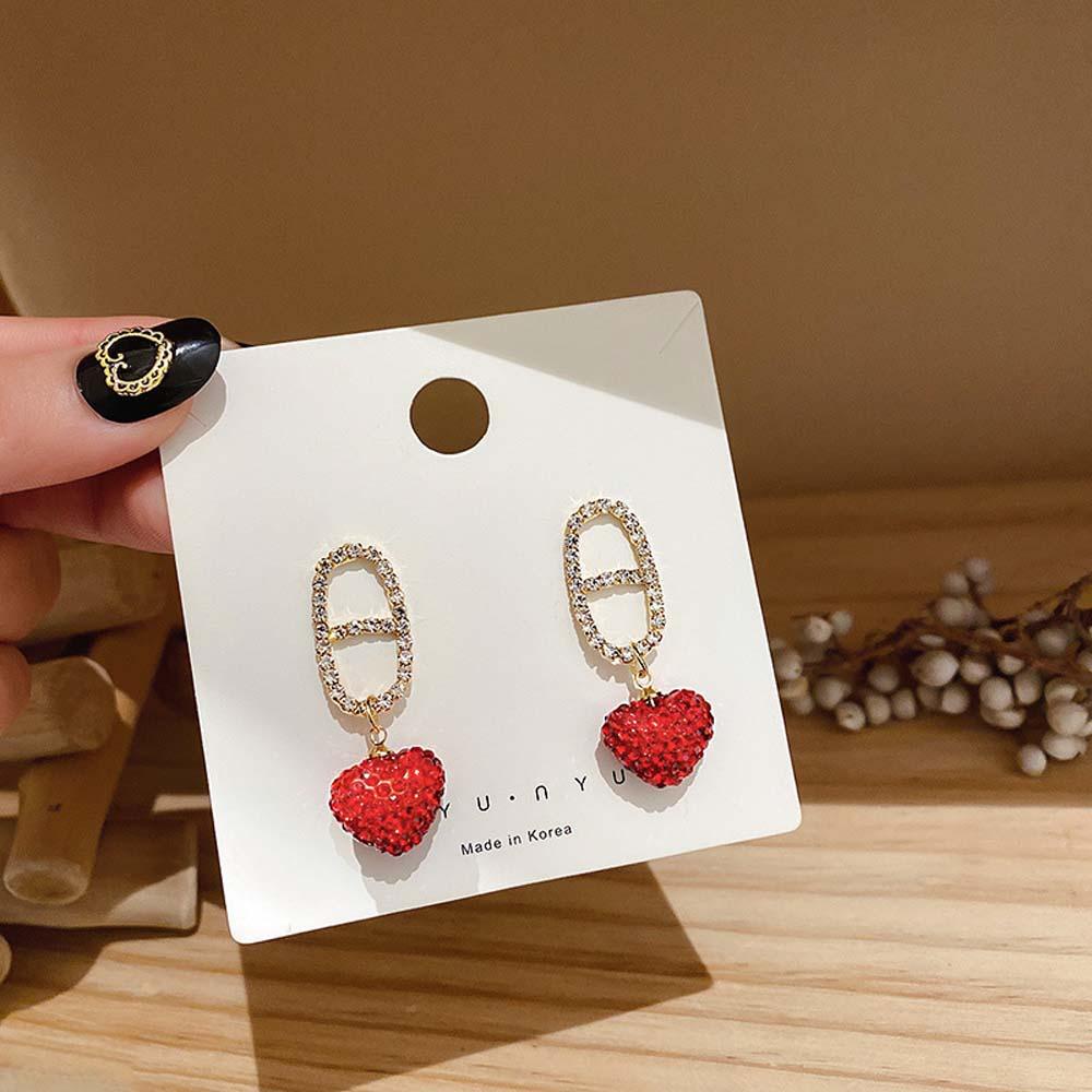 Khuyên Tai Lủng Lẳng Đính Đá Đơn Giản Thời Trang Hàn Quốc Cá Tính Cho Nữ