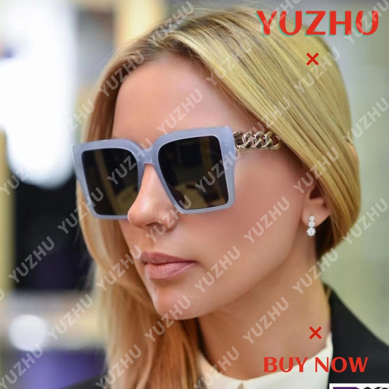 (YUZHU) Kính Mát Gọng Vuông Oversize Thời Trang Phương Tây Retro Hàn Quốc