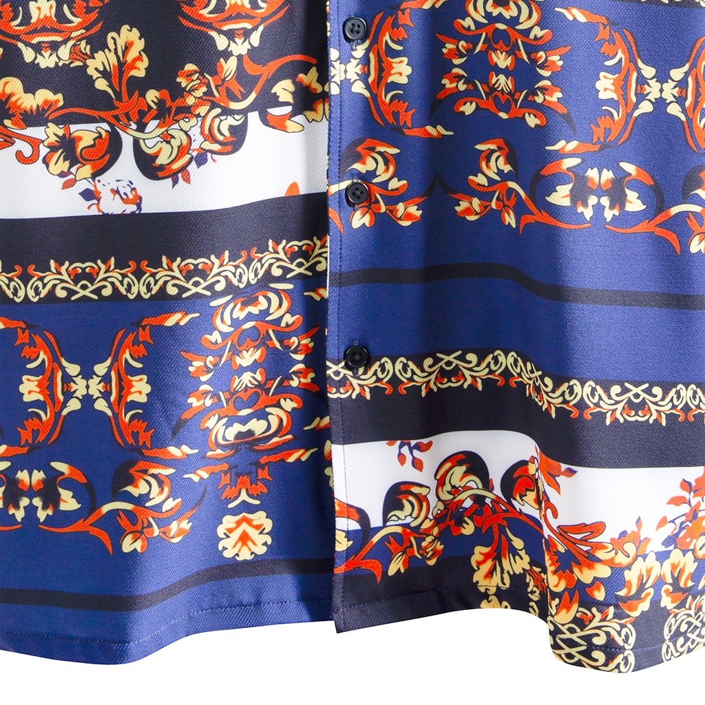 Áo sơ mi nam ngắn tay vải lụa thiết kế hoạ tiết vương giả - ZUMAN - ASM120 | BigBuy360 - bigbuy360.vn