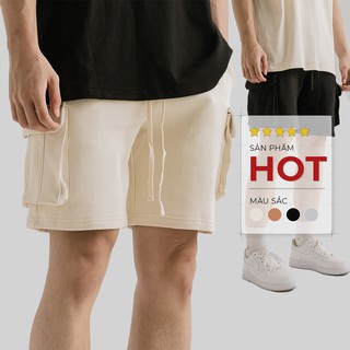 Quần short nỉ cargo nam túi hộp Candles Studio