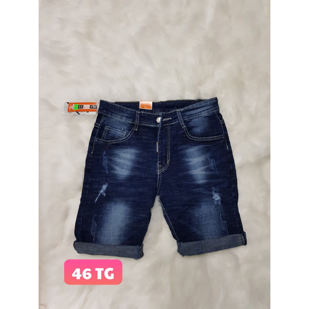 Quần Short Nam Quần Short Jean Nam Cao Cấp Wash Rách Xanh Cotton Co Dãn MS 46 Teen Group 2