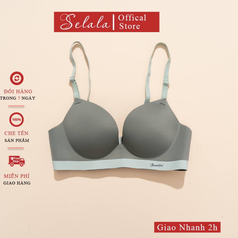 Áo Lót Nữ Selala Đúc Su Đệm 2Cm Không Gọng Nâng Ngực Co Giãn Thoải Mái Av12