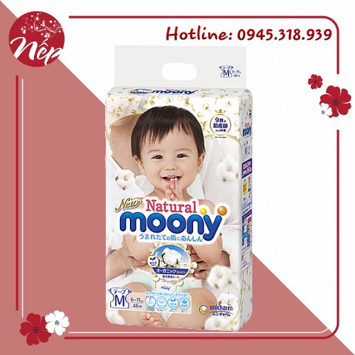 Tã dán/quần Moony Natural siêu cao cấp L36/XL32