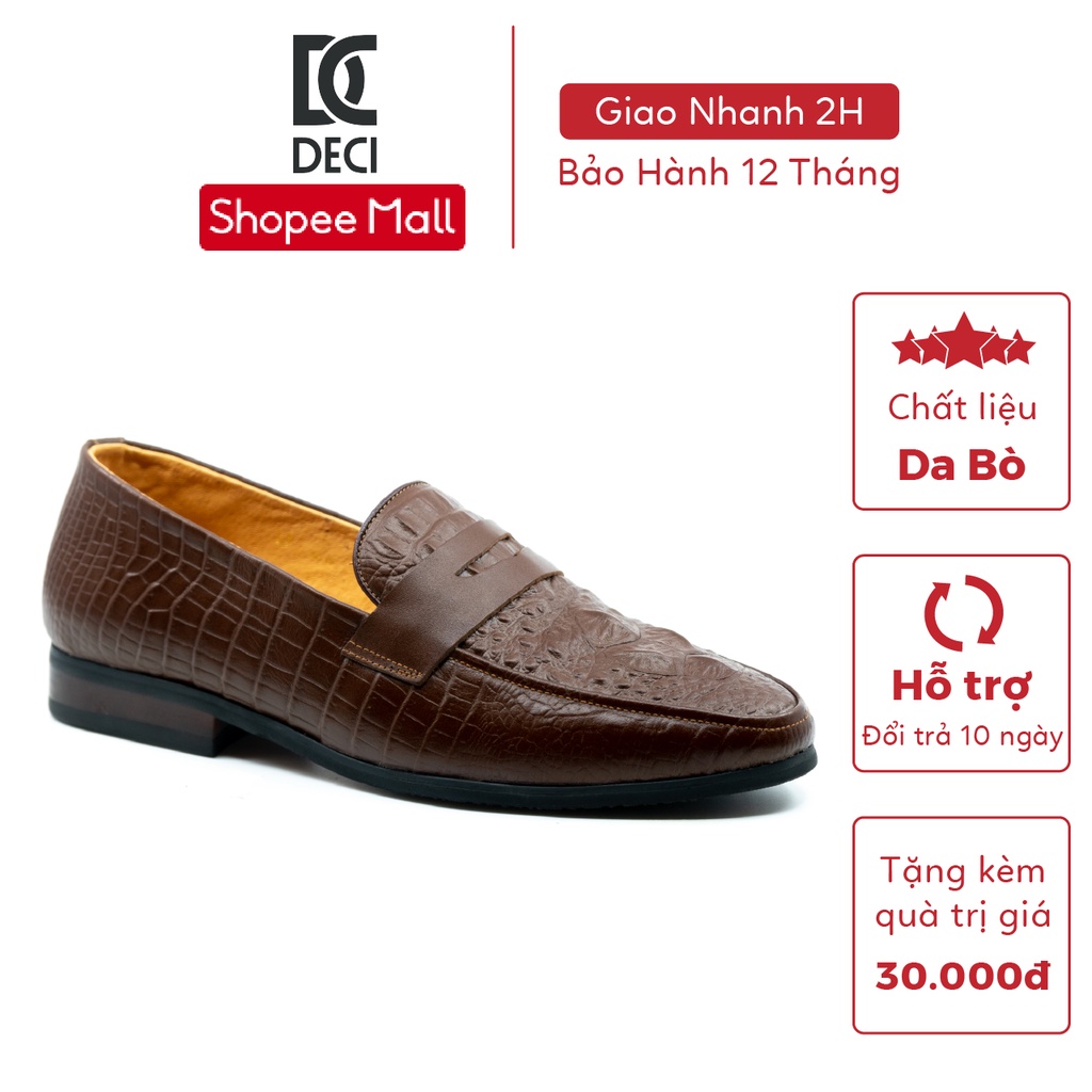 Giày tây nam công sở DECI PHIP_20 đế gỗ da bò nhập khẩu