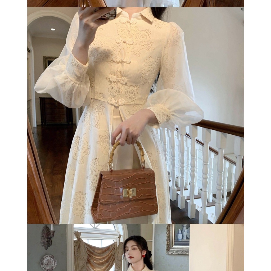 Set đầm sườn xám phong cách Trung Hoa thời trang cho nữ