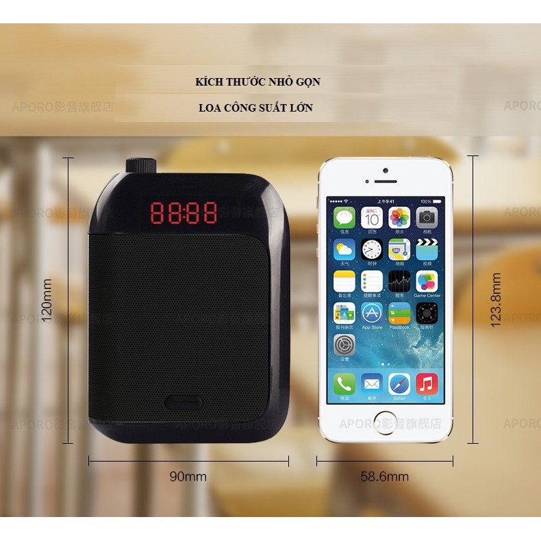 Loa trợ giảng Aporo T9 FM không dây mẫu micro mới nhất có thể điều chỉnh âm lượng