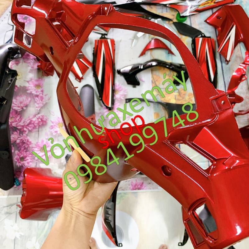 Bộ yếm xe -Dàn áo xe Wave RSX 110 MÀU ĐỎ -rs110 -rsx 2010- nhựa nguyên sinh ABS KHUÔN MỚI -BAO KHÍT