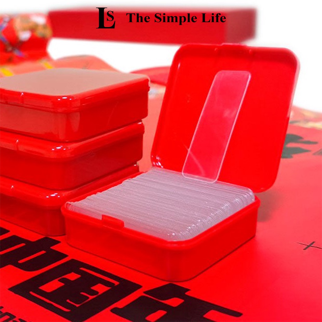 Miếng dán 2 mặt siêu dính trong suốt, hộp 60 miếng dán, băng keo 2 mặt chịu lực tốt, chống nước treo đồ đạc [CHÍNH HÃNG]