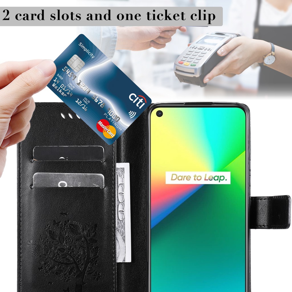 Bao da điện thoại họa tiết cây và mèo dập nổi cho OPPO REALME 7 / REALME 7 PRO / REALME 7I / REALME C17 | BigBuy360 - bigbuy360.vn