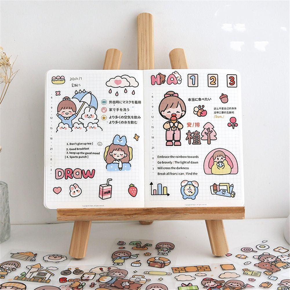 Set 20 Sticker PET Hình Thỏ Dễ Thương Dùng Trang Trí Sổ Tay / Nhật Ký