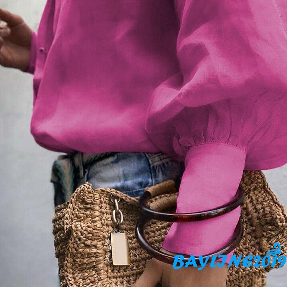 Áo sơ mi tay dài cổ chữ V thời trang gợi cảm cho nữ