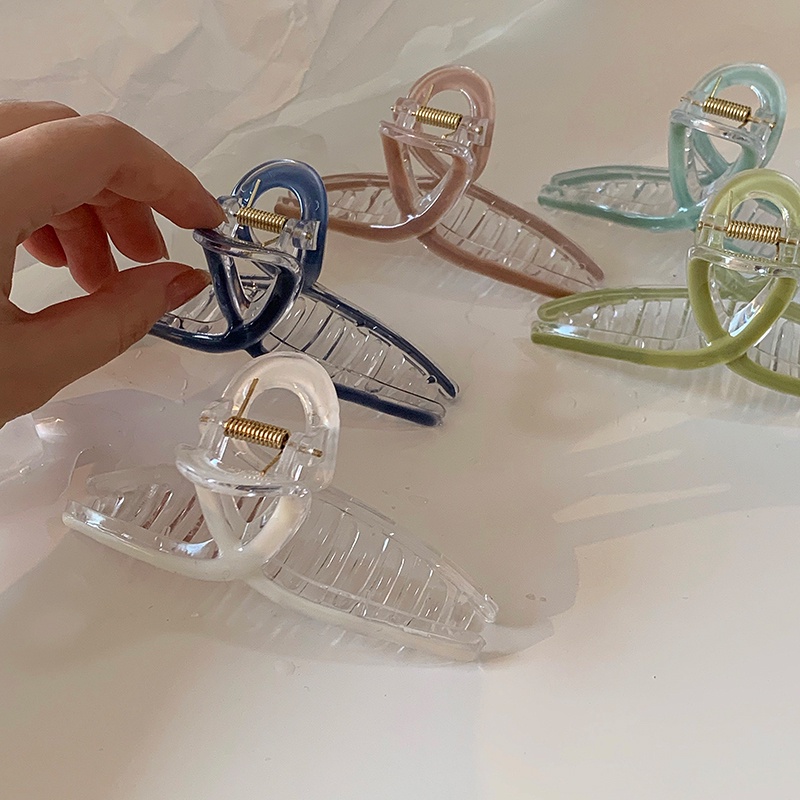 Kẹp Tóc Cá Mập Cỡ Lớn Bằng Acrylic Màu Macaron Thời Trang Mùa Hè Cho Nữ