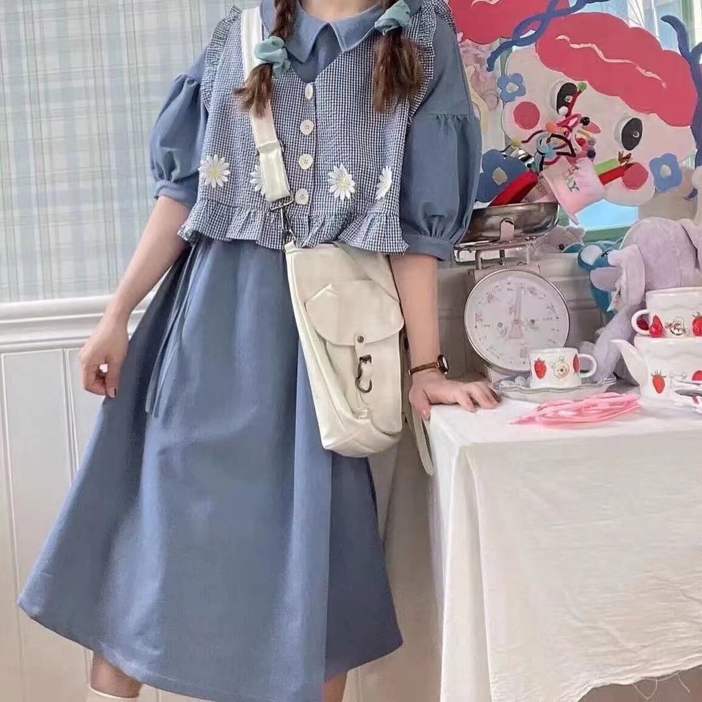 Set Đầm Sát Nách Sọc Ca Rô + Áo Khoác Vest Thời Trang Xinh Xắn Cho Nữ