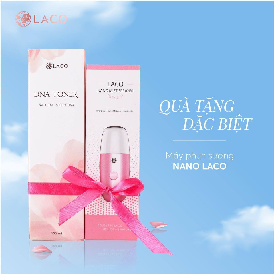 Nước hoa hồng toner DNA cá hồi 150ml LACO cấp ẩm tức thì cho da tặng kèm phun sương nano Laco