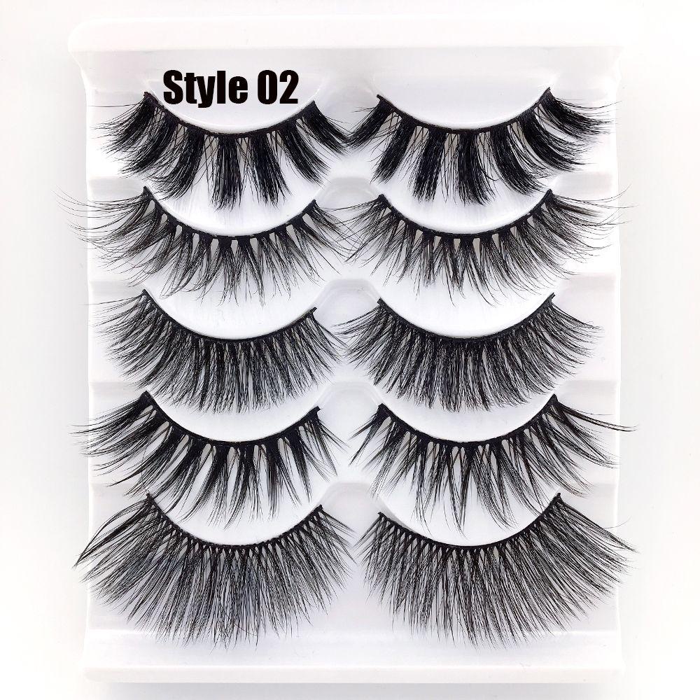 Bộ 5 Cặp Lông Mi Giả SKONHED Dài Và Dày Đủ Kiểu Handmade