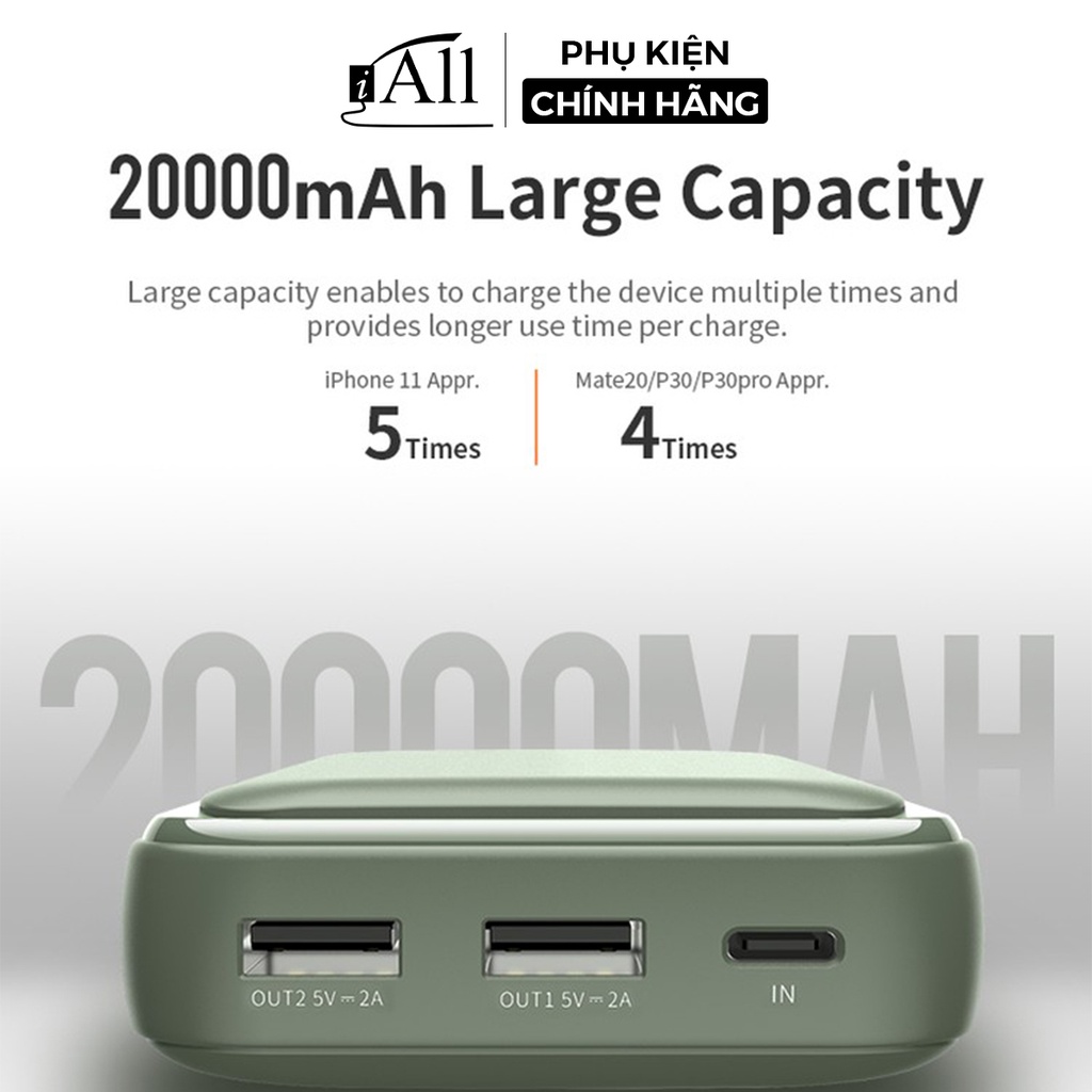 Pin sạc dự phòng mini 20000mAh Rockspace P65 - iAll Store