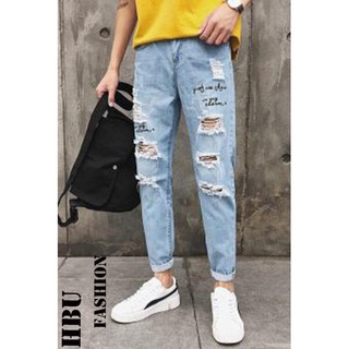 Quần jean baggy style bg in rách 01