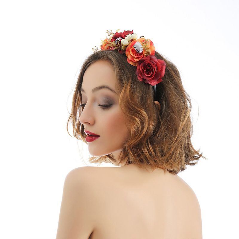 Flgo Băng Đô Cài Tóc Hình Hoa Hồng / Đầu Lâu / Nhện Nhiều Màu Sắc