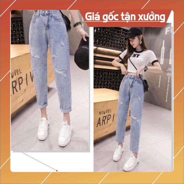 Quần jean bò baggy nữ jeans lưng cao chất xịn hàng Quảng Châu phong cách Hàn Quốc style hot năm 2021-HAPONO-J035 | BigBuy360 - bigbuy360.vn