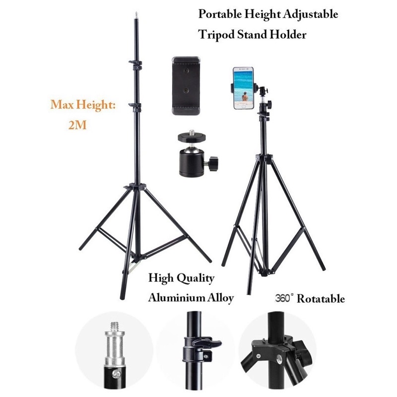 [Bộ Livestream Selfie] Combo Chân Tripod 2M1 Gấp Gọn Đi Du Lịch Kèm Remote Từ Xa, Kẹp Điện thoại, Khớp nối Chụp hình