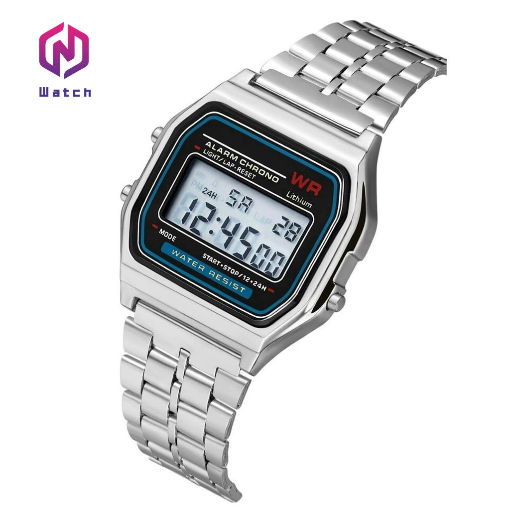 Watch Đồng hồ điện tử đeo tay cặp đôi nam nữ WR A159 thể thao số led mặt vuông đẹp cao cấp