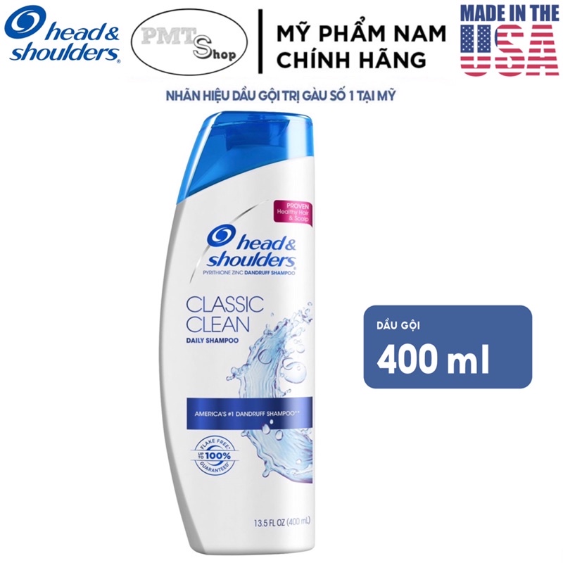 [USA] Dầu gội Head &amp; Shoulders Classic Clean 400ml sạch gàu - Mỹ