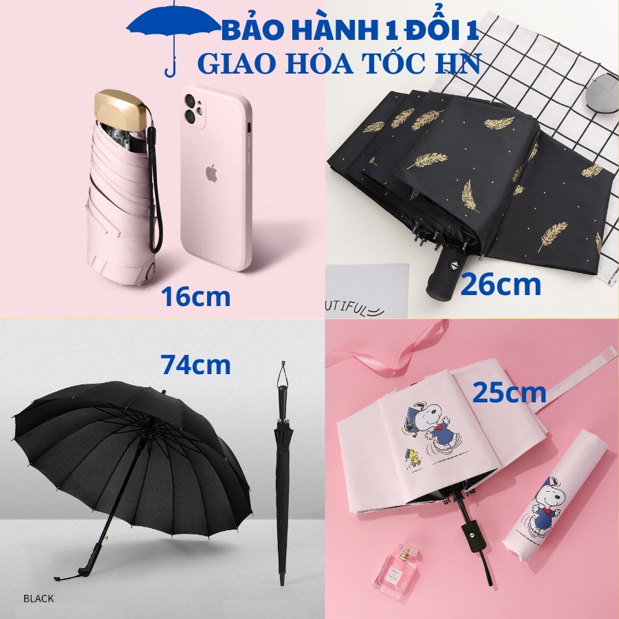 Ô che mưa Dù đi nắng gấp gọn mini cute, cầm tay bật tự động 2 chiều chống tia UV, loại to nhỏ 6 8 10 nan- Janna Umbralle