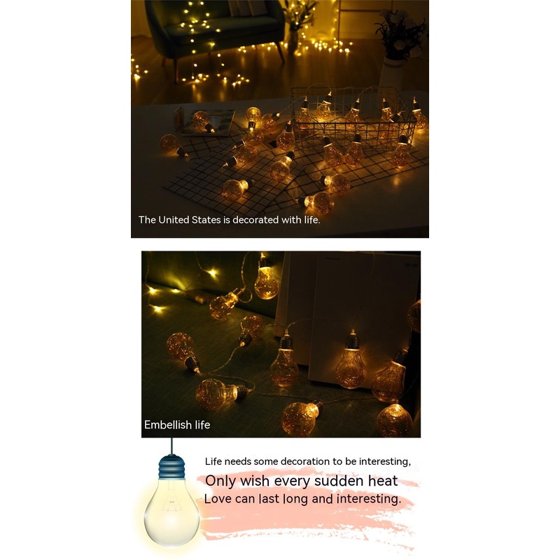 Dây Đèn Led Vàng Edison Trang Trí Năm Mới / Tiệc Cưới / Giáng Sinh