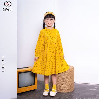 Đầm tay dài  0370 G9moza với chất liệu Kate tạo phong cách Đến trường, đi chơi Xinh xắn, đáng yêu