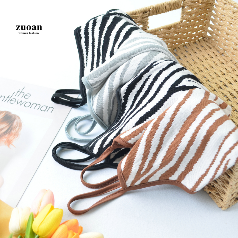 SUXI Áo Yếm Dệt Kim Hoạ Tiết Ngựa Vằn Cho Nữ