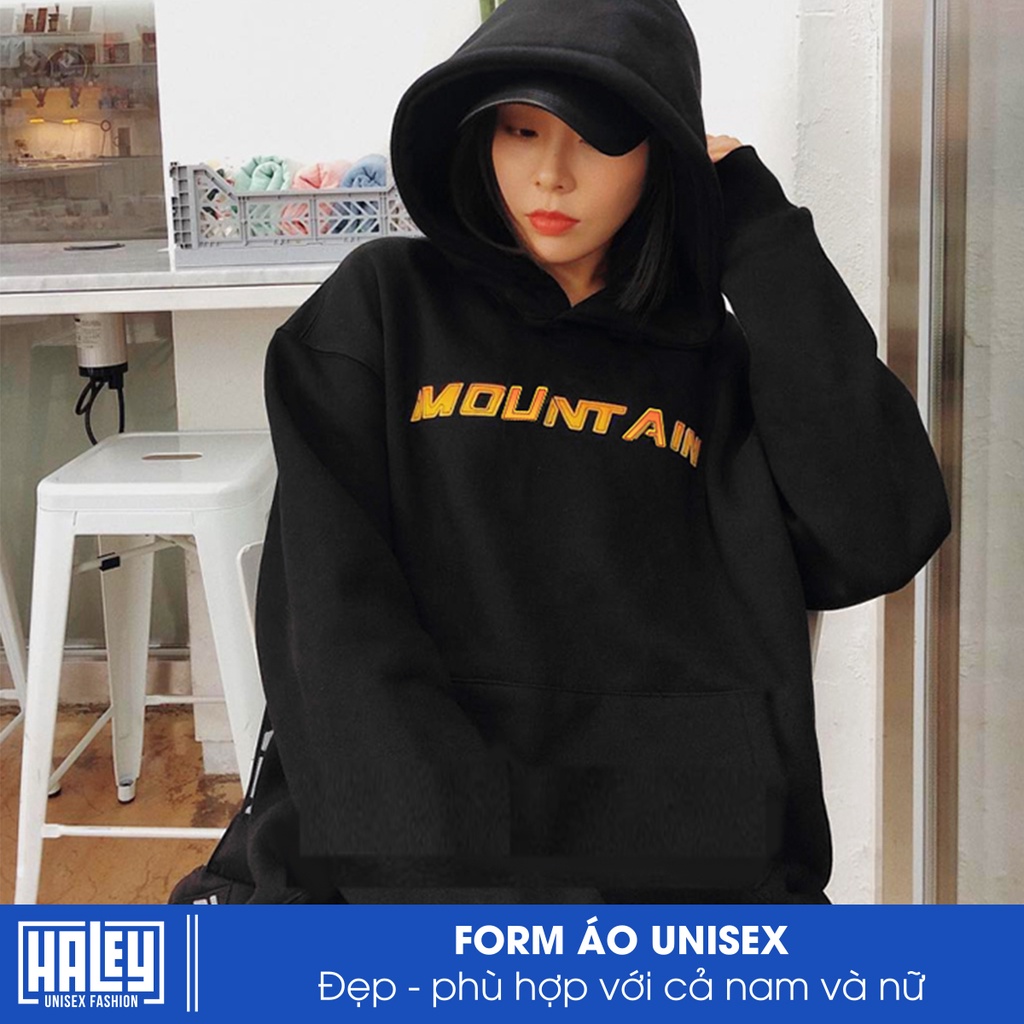 Áo Hoodie Nỉ Bông Mountain HALEY Nam Nữ Unisex Hàn Quốc mã HD190 Chất nỉ đẹp dày dặn Basic