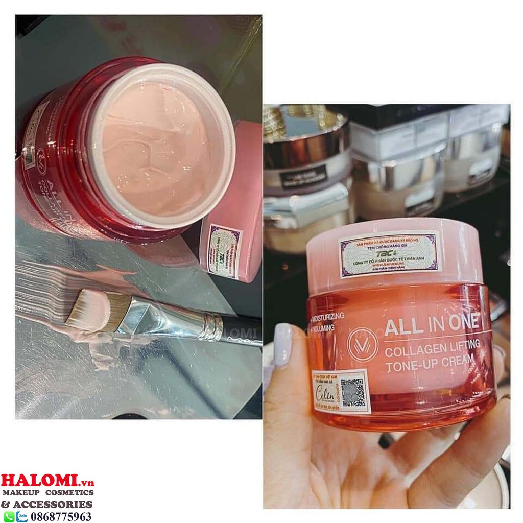  Kem lót nâng tone All In One Dabo Collagen Lifting Tone Up căng mịn da Hàn Quốc 50ml