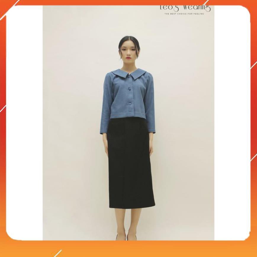 Trang phục công sở - Set đầm váy nhung text với chân váy dài thanh lịch V9