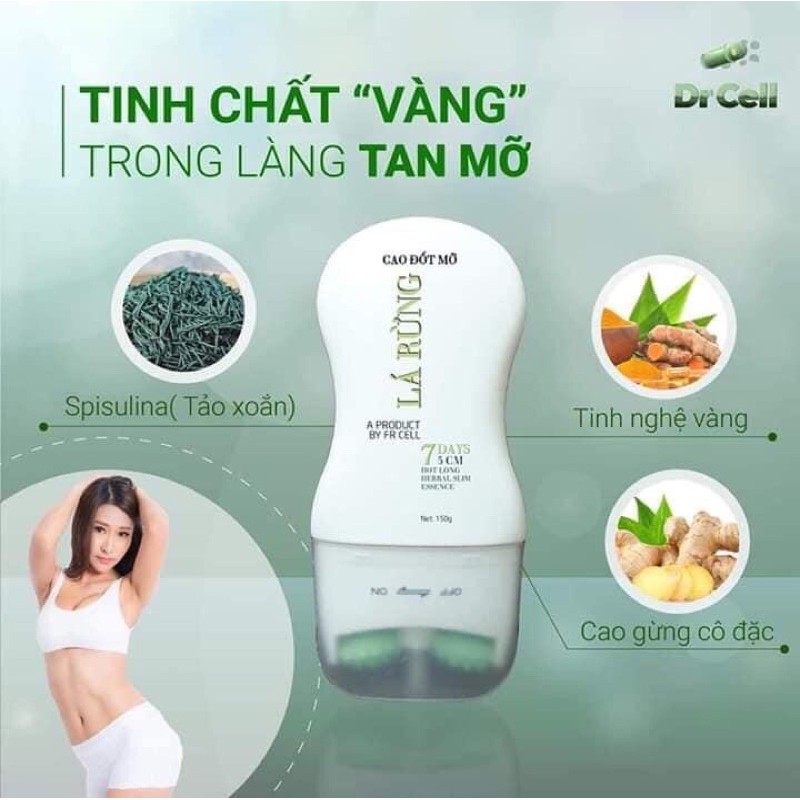 Liệu Trình 3 chai Cao Đốt Mỡ Lá Rừng DR CELL x 150ml - Tặng Detox Mộc Trà xổ mỡ